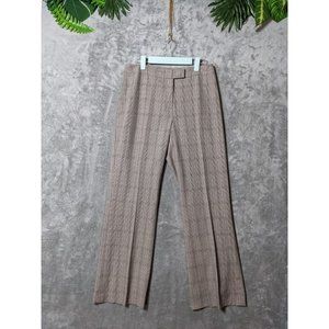 TAHARI Women Lined Dress Pant Flat Front Mid-rise Straight Leg Plaid SIZE 6P